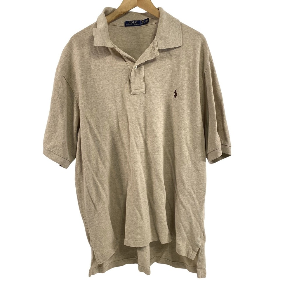 Polo Ralph Lauren Polo Shirt Mens 1XB Tan Beige Big Pony Classic Fit Cotton